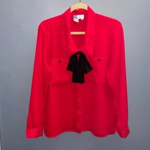 Red shirt button down by Lindsey Blake size 12